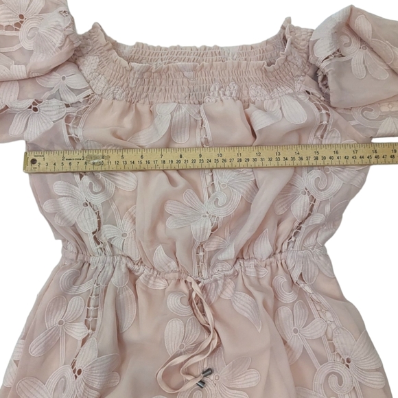 Lovers + Friends Kory Off The Shoulder Dress Womens Small Blush Pink Long Sleeve - Picture 10 of 15